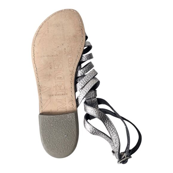 SAM EDELMAN Greco Strappy Bronzed Leather Sandal Size 9.5M - Picture 6 of 7